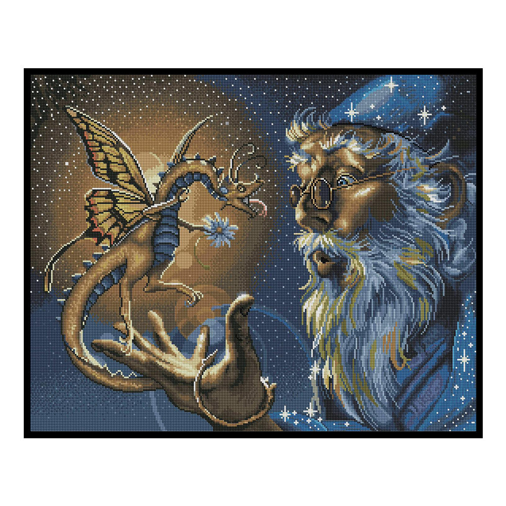 Butterfly Dragon - 11CT Stamped Cross Stitch 50*40CM