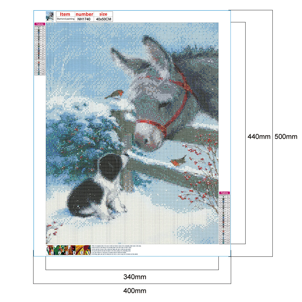 Donkey And Puppy - Full Round Drill Diamond Painting 40*50CM