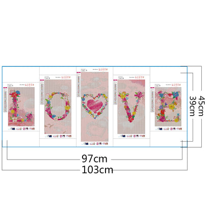 Love - Full Round Drill Diamond Painting 103*45CM