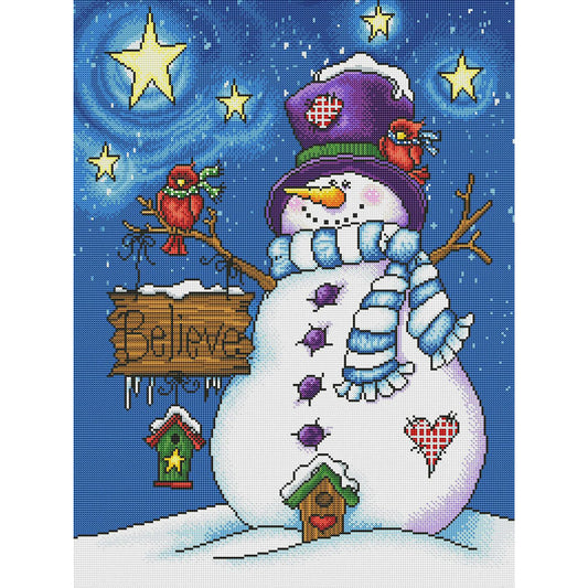 Snowman - 11CT Stamped Cross Stitch 45*60CM