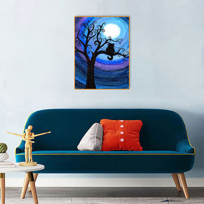 Cat On Tree - Full Square Drill Diamond Painting 30*40CM