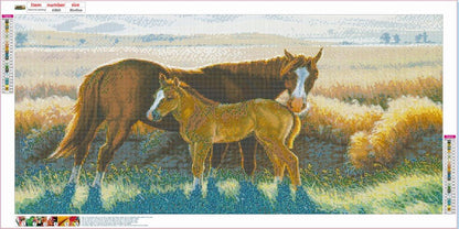 Horse -Full Round Diamond Painting 80*40CM