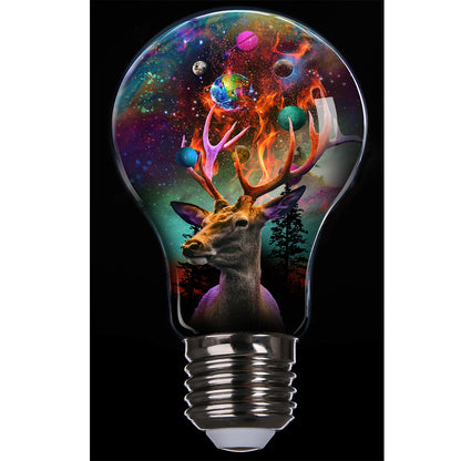 Deer In Light Bulb - Full Round Drill Diamond Painting 30*50CM
