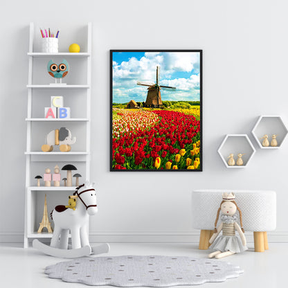 Windmill Tulip - Full Round Drill Diamond Painting 30*40CM