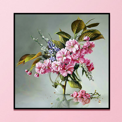 Pink Flower - 11CT Counted Cross Stitch 40*40CM