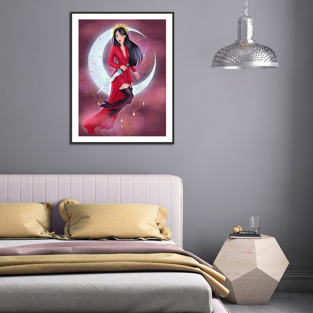 Moon Disney Princess - Full Square Drill Diamond Painting 30*40CM