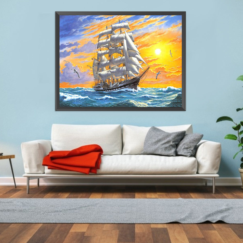 Smooth Sailing - 11CT Stamped Cross Stitch 50*40CM