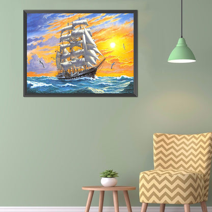 Smooth Sailing - 11CT Stamped Cross Stitch 50*40CM