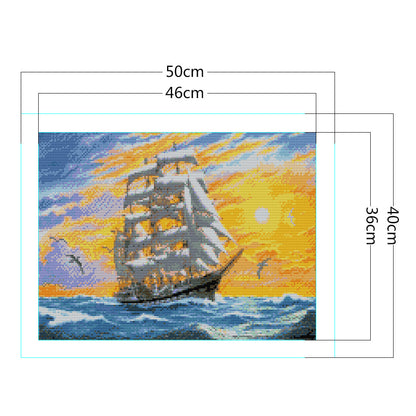 Smooth Sailing - 11CT Stamped Cross Stitch 50*40CM