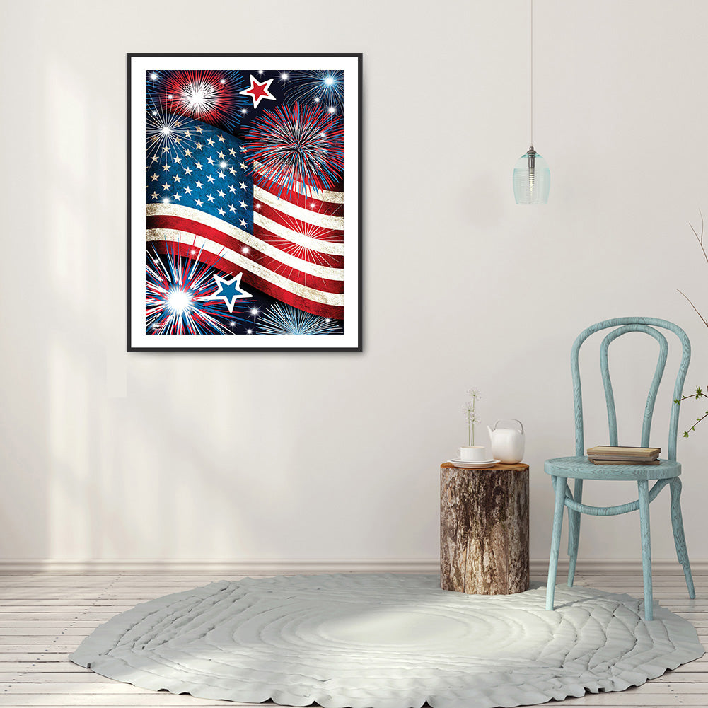 American Flag - Full Round Drill Diamond Painting 30*40CM