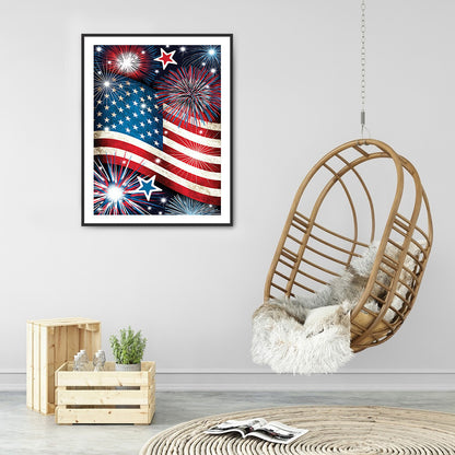 American Flag - Full Round Drill Diamond Painting 30*40CM