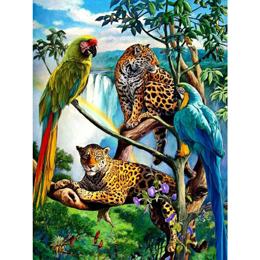 Leopard Parrot - Full Round Drill Diamond Painting 40*50CM