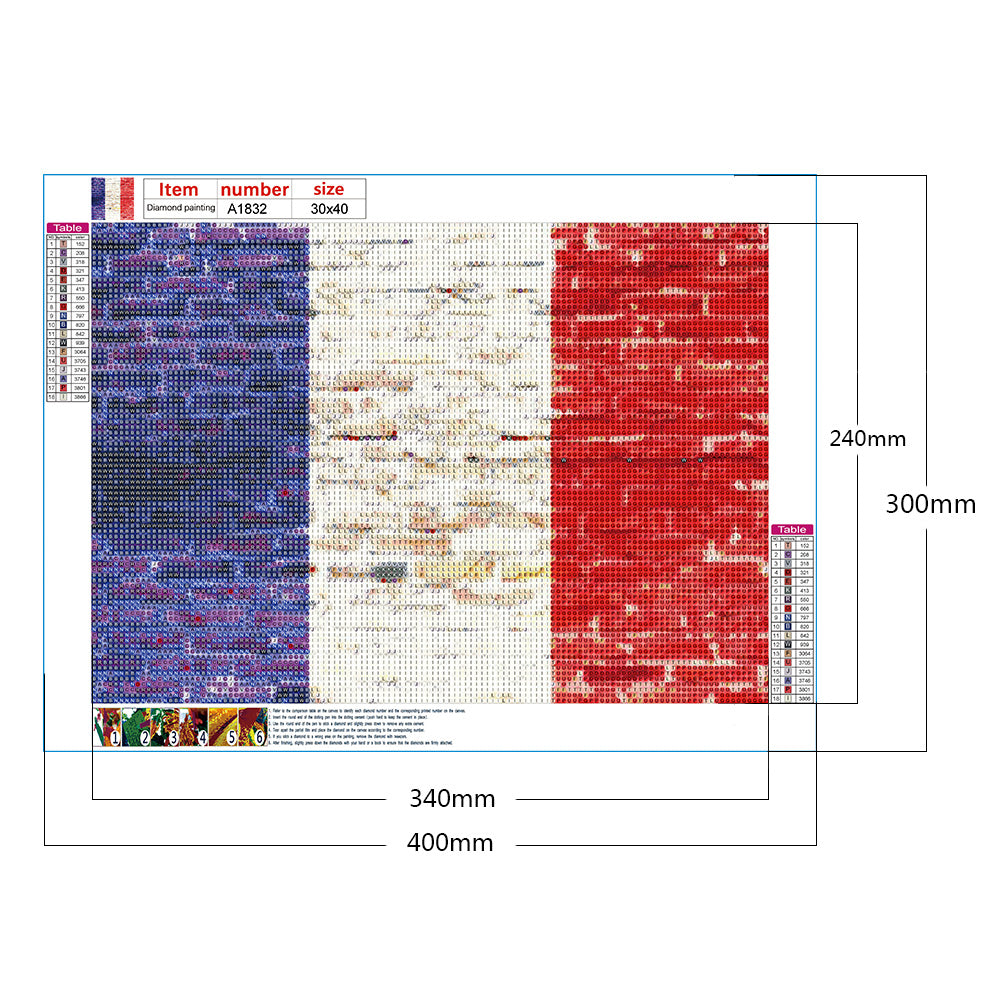 National Flag - Full Round Drill Diamond Painting 40*30CM