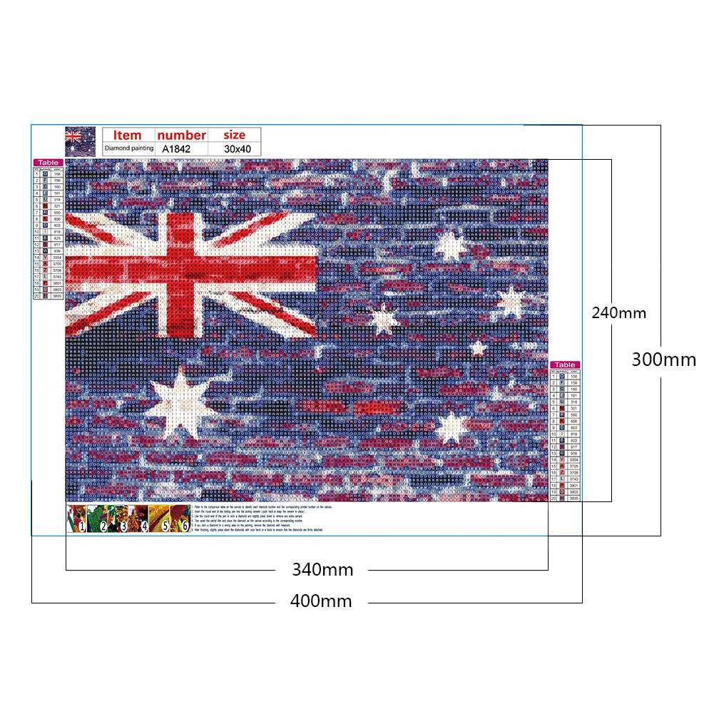 National Flag - Full Round Drill Diamond Painting 40*30CM