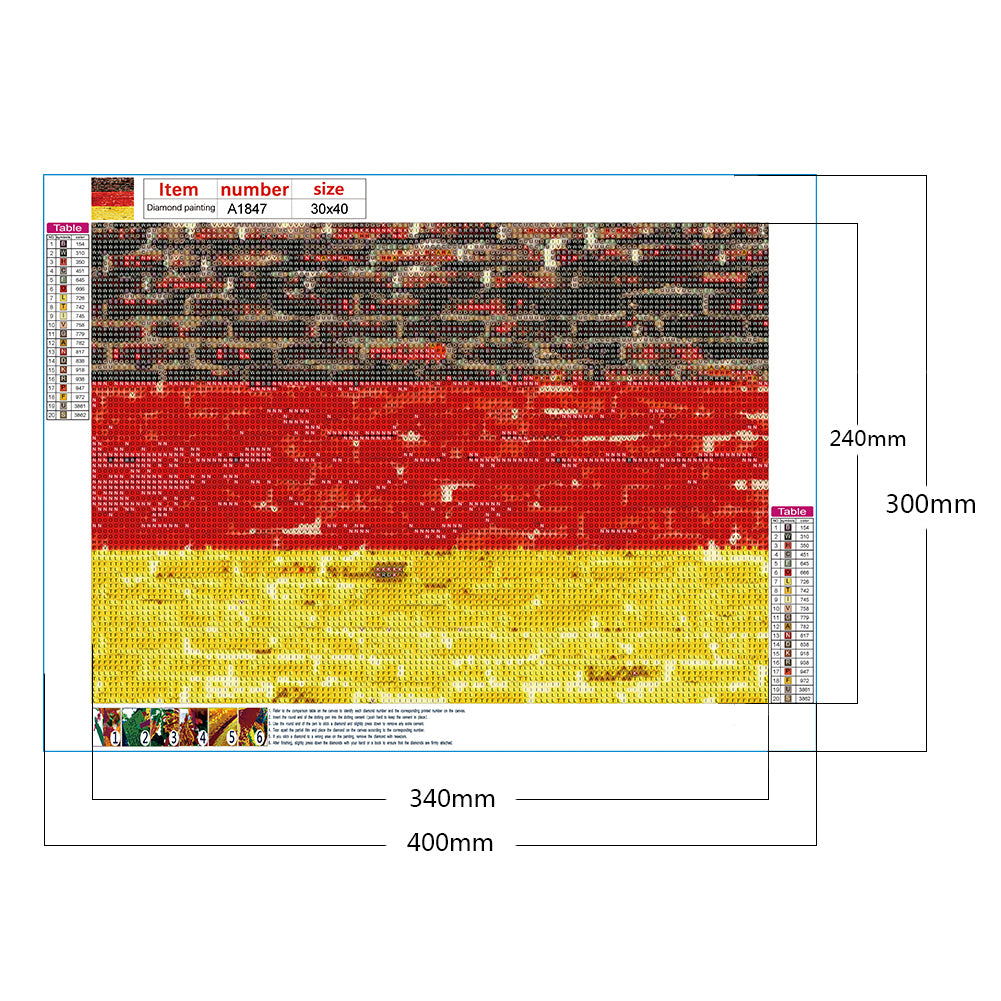 National Flag - Full Round Drill Diamond Painting 40*30CM
