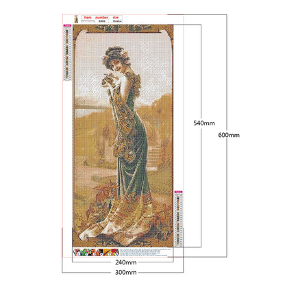 Retro Woman - Full Round Drill Diamond Painting 30*60CM