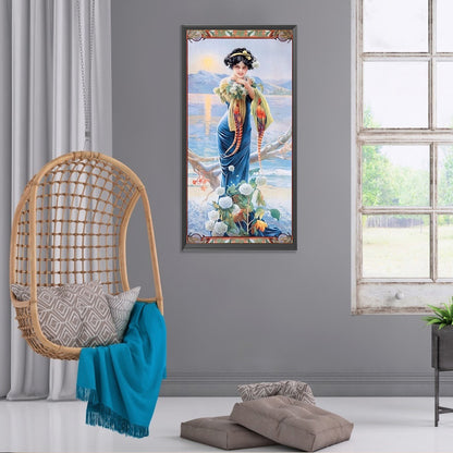 Retro Woman - Full Round Drill Diamond Painting 30*60CM
