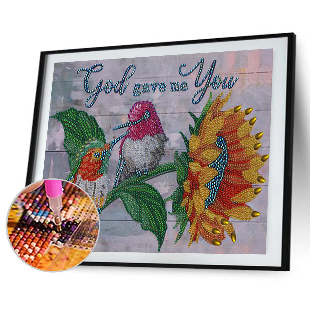 Flowers And Herbs In English - Special Shaped Drill Diamond Paiting 40*30CM