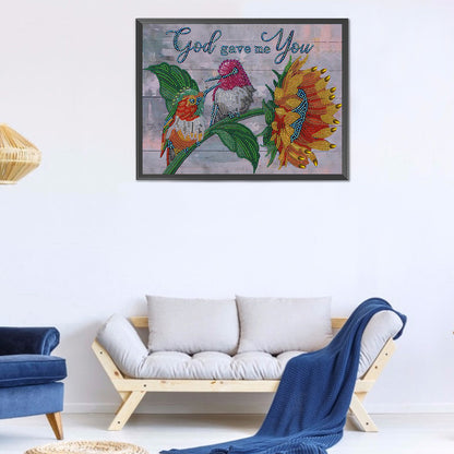 Flowers And Herbs In English - Special Shaped Drill Diamond Paiting 40*30CM