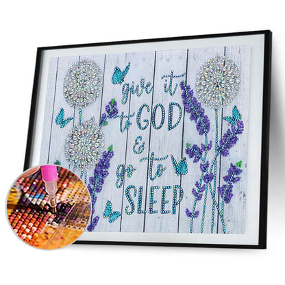 Flowers And Herbs In English - Special Shaped Drill Diamond Paiting 40*30CM