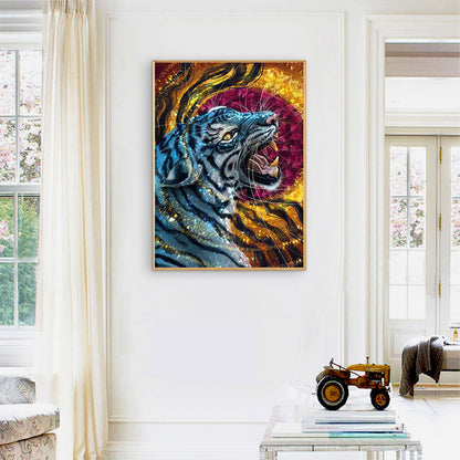 Golden Tiger - 11CT Stamped Cross Stitch 40*55CM