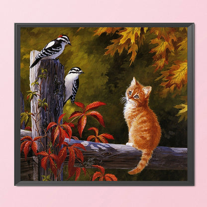 Autumn Cat - 11CT Stamped Cross Stitch 55*50CM