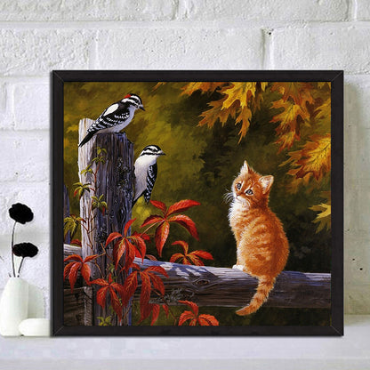 Autumn Cat - 11CT Stamped Cross Stitch 55*50CM