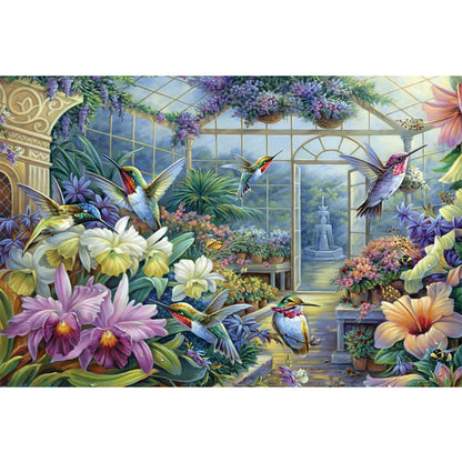 Hummingbirds And Gardens - 11CT Stamped Cross Stitch 60*45CM