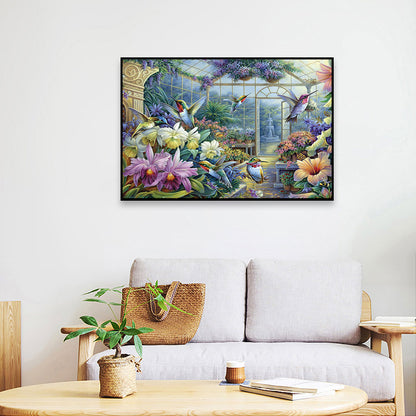 Hummingbirds And Gardens - 11CT Stamped Cross Stitch 60*45CM