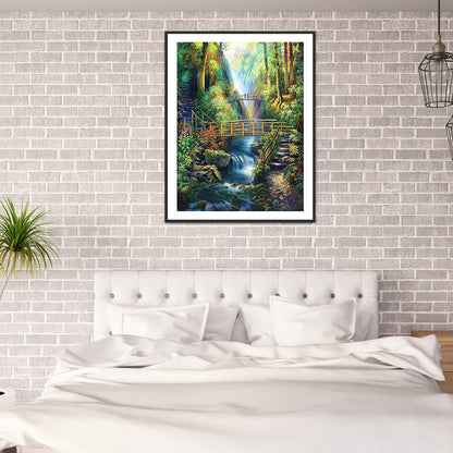 Mountain River - Full Round Drill Diamond Painting 40*50CM