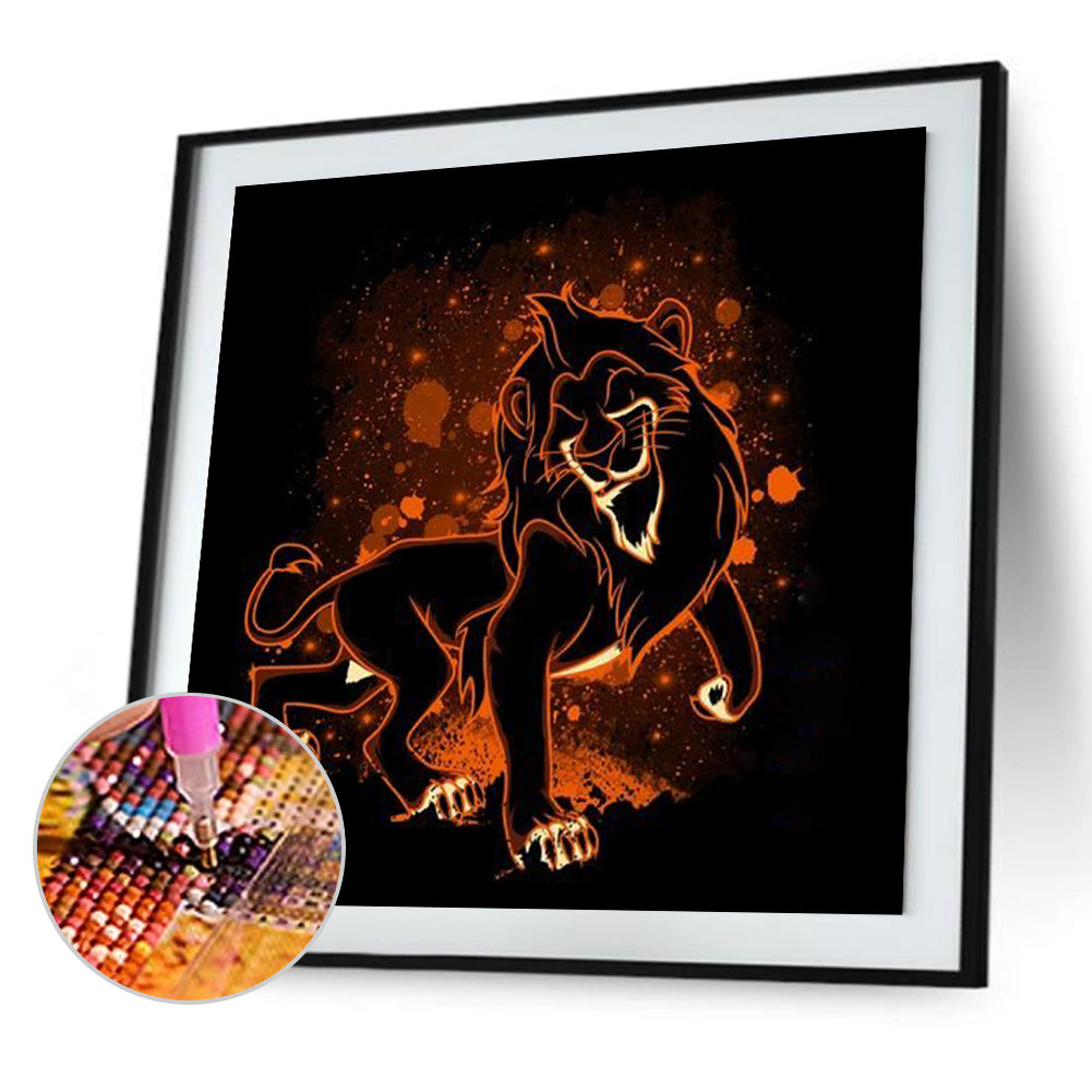 Silhouette Lion - Full Square Drill Diamond Painting 30*30CM