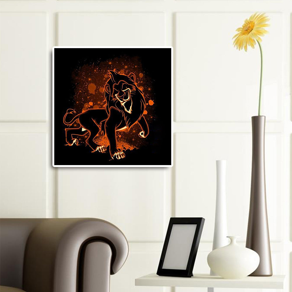 Silhouette Lion - Full Square Drill Diamond Painting 30*30CM