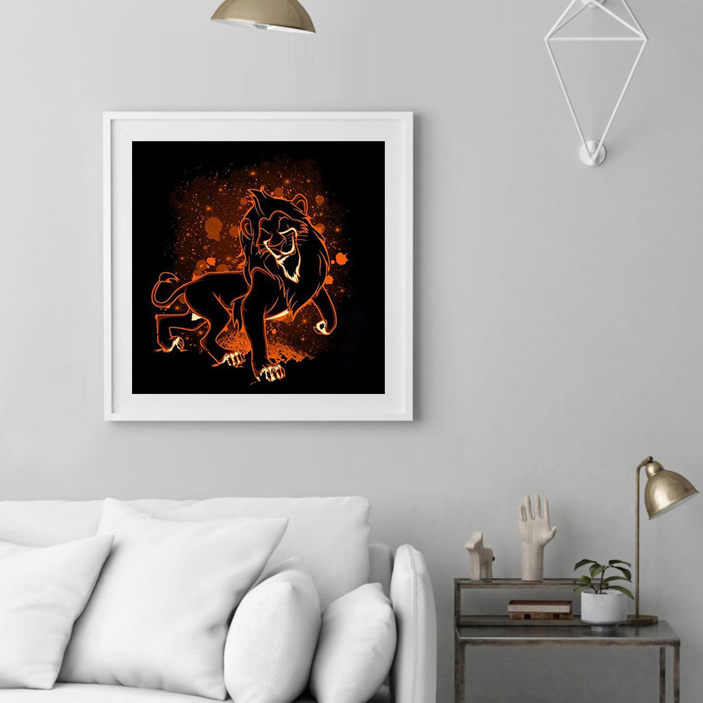 Silhouette Lion - Full Square Drill Diamond Painting 30*30CM