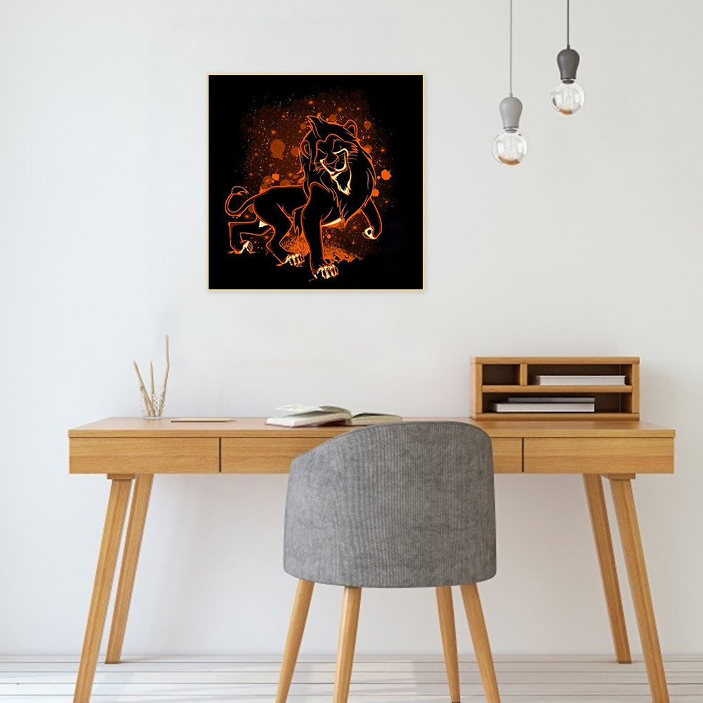Silhouette Lion - Full Square Drill Diamond Painting 30*30CM
