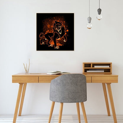 Silhouette Lion - Full Square Drill Diamond Painting 30*30CM