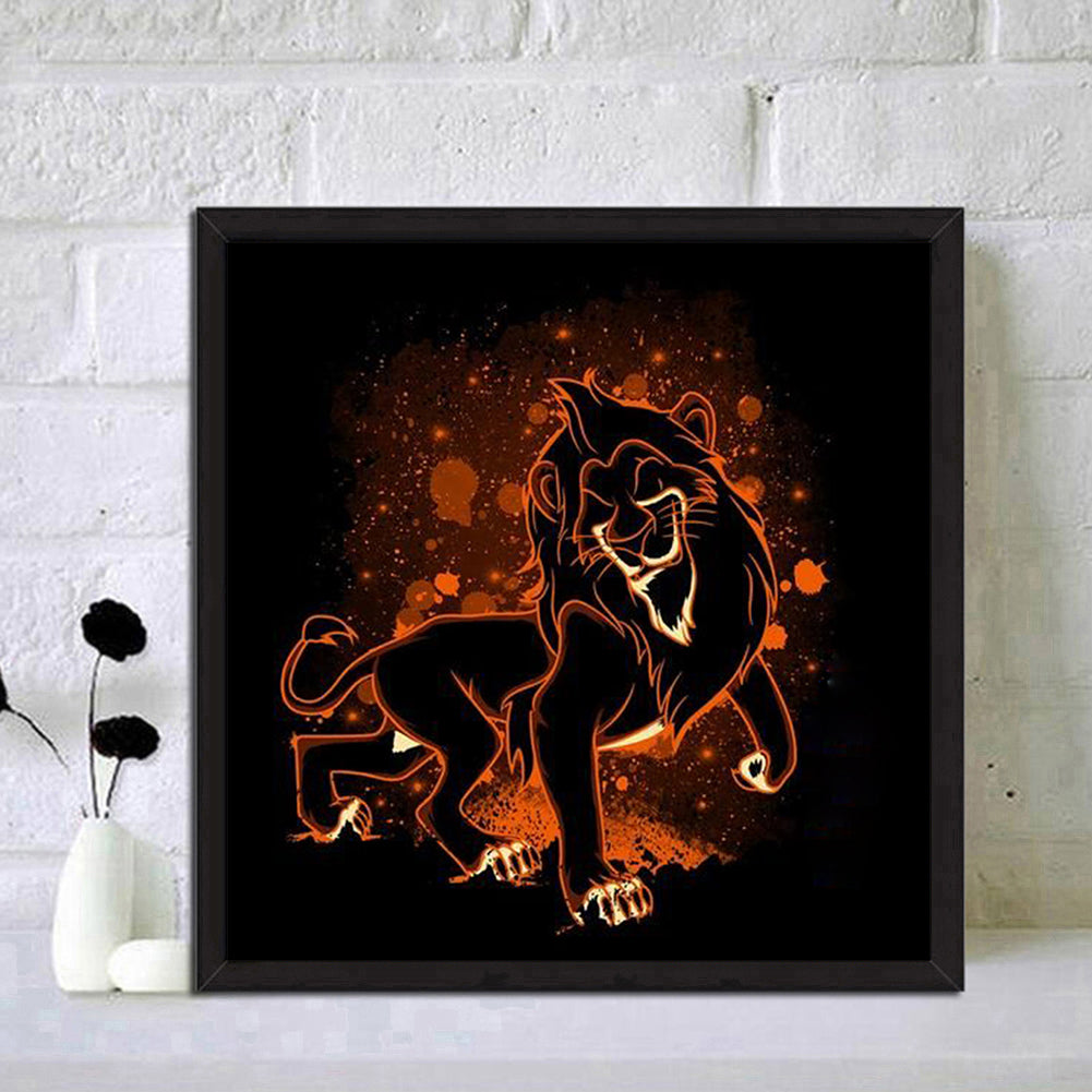 Silhouette Lion - Full Square Drill Diamond Painting 30*30CM