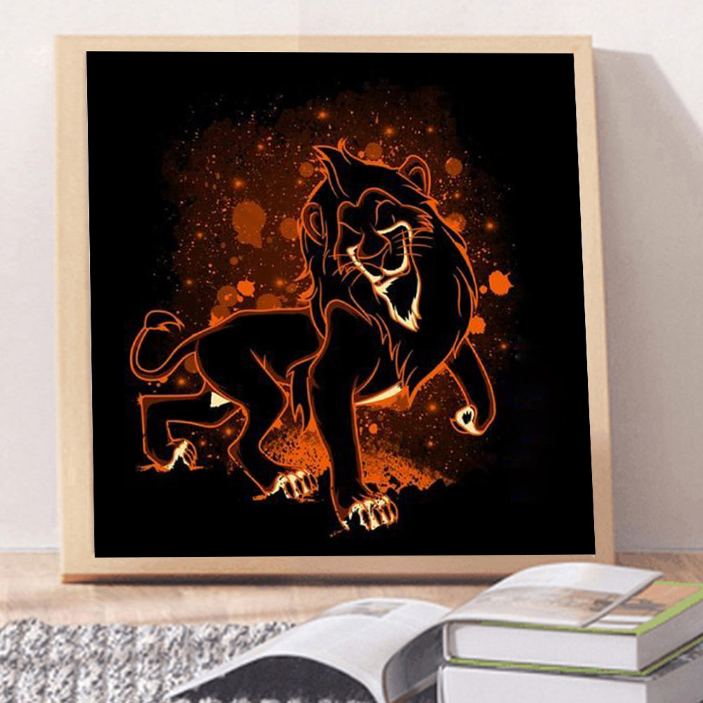 Silhouette Lion - Full Square Drill Diamond Painting 30*30CM