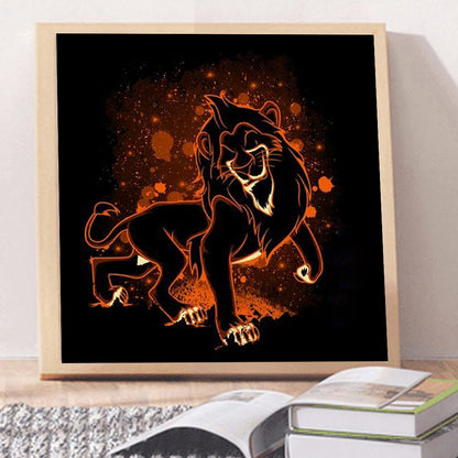 Silhouette Lion - Full Square Drill Diamond Painting 30*30CM