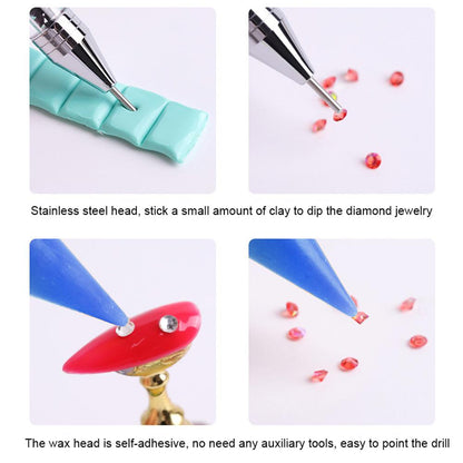 Dual Heads Dotting Wax Pen Point Drill Picker Nail Art Studs Dotter