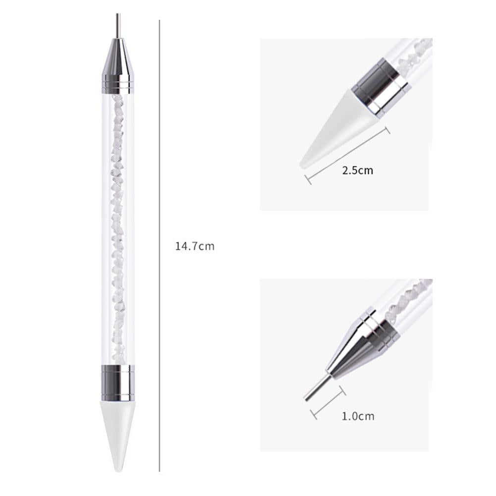 Dual Heads Dotting Wax Pen Point Drill Picker Nail Art Studs Dotter