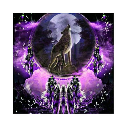 Wolf Dream Catcher - Full Round Drill Diamond Painting 30*30CM