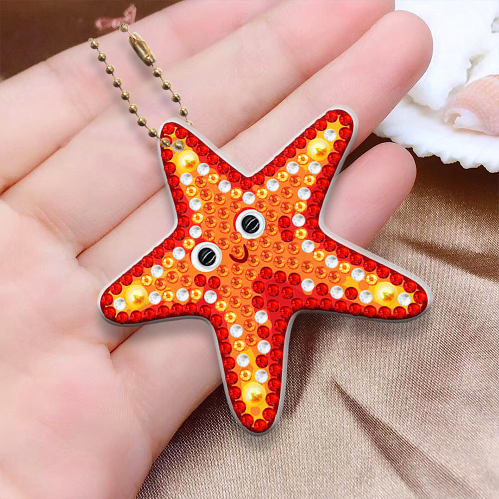 5pcs Diamond Painting Keychain DIY Special-shaped Drill Key Ring Pendants