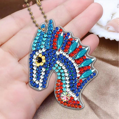 5pcs Diamond Painting Keychain DIY Special-shaped Drill Key Ring Pendants