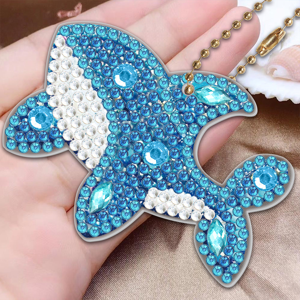 5pcs Diamond Painting Keychain DIY Special-shaped Drill Key Ring Pendants