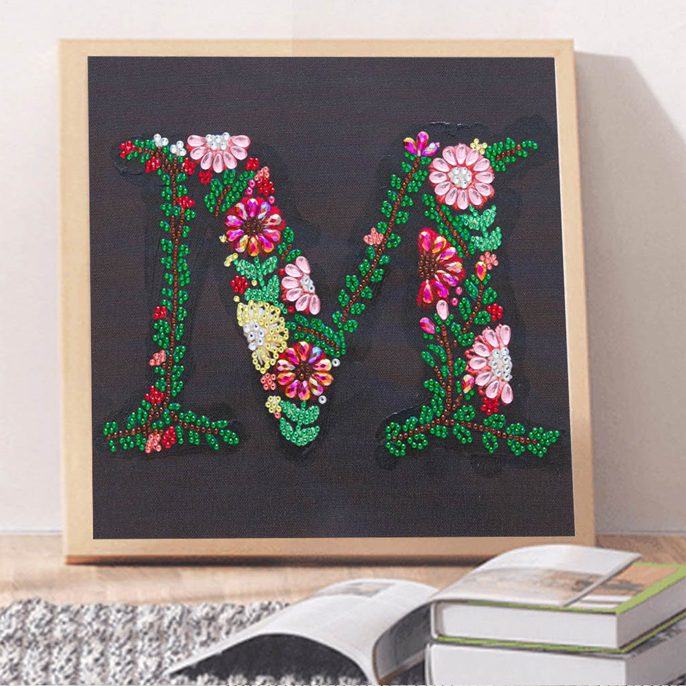 Embroidered Letters - Special Shaped Drill Diamond Paiting 30*30CM