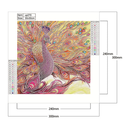 Peacock - Special Shaped Drill Diamond Paiting 30*30CM