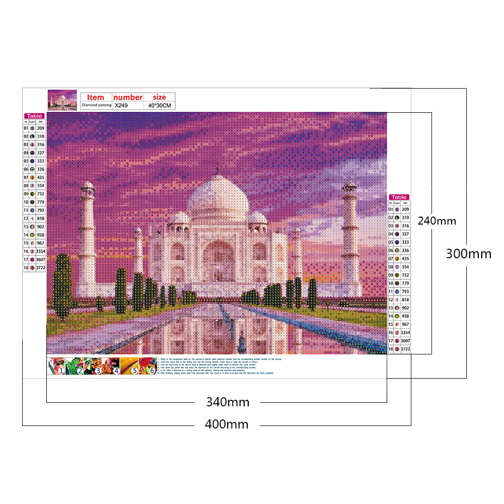 Taj Mahal - Full Round Drill Diamond Painting 40*30CM