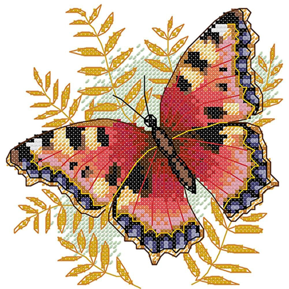 Butterfly Six - 14CT Counted Cross Stitch 20*22CM