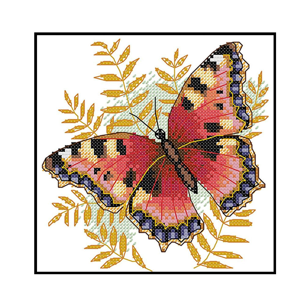 Butterfly Six - 14CT Counted Cross Stitch 20*22CM