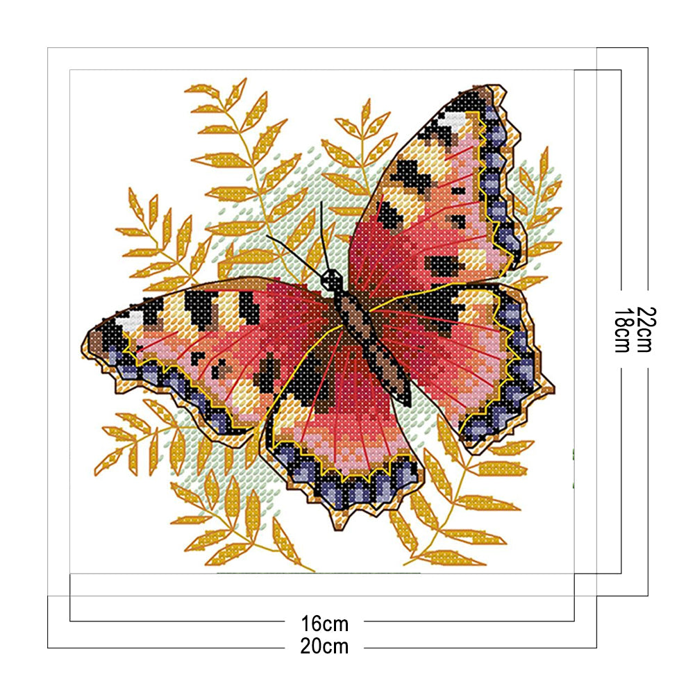 Butterfly Six - 14CT Counted Cross Stitch 20*22CM